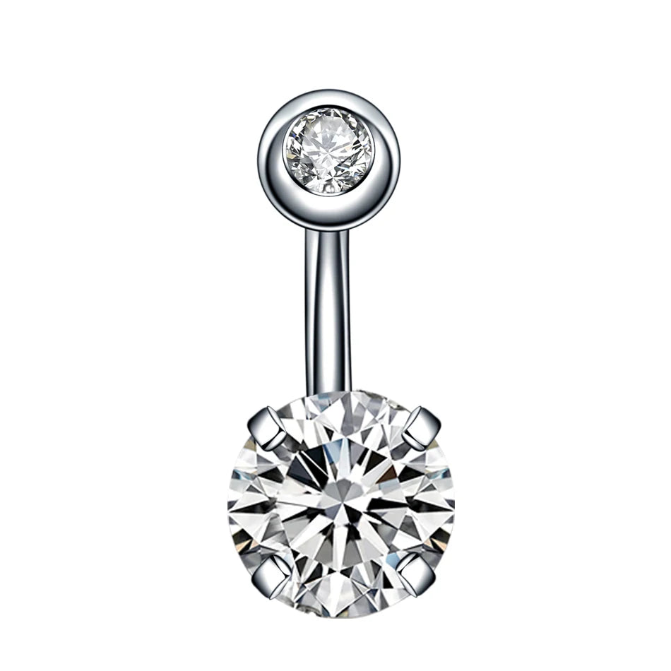 1PC Stainless Steel Belly Button Piercing Body Jewelry Women Cubic Zirconia Drop Dangle Earring Navel Piercing ombligo