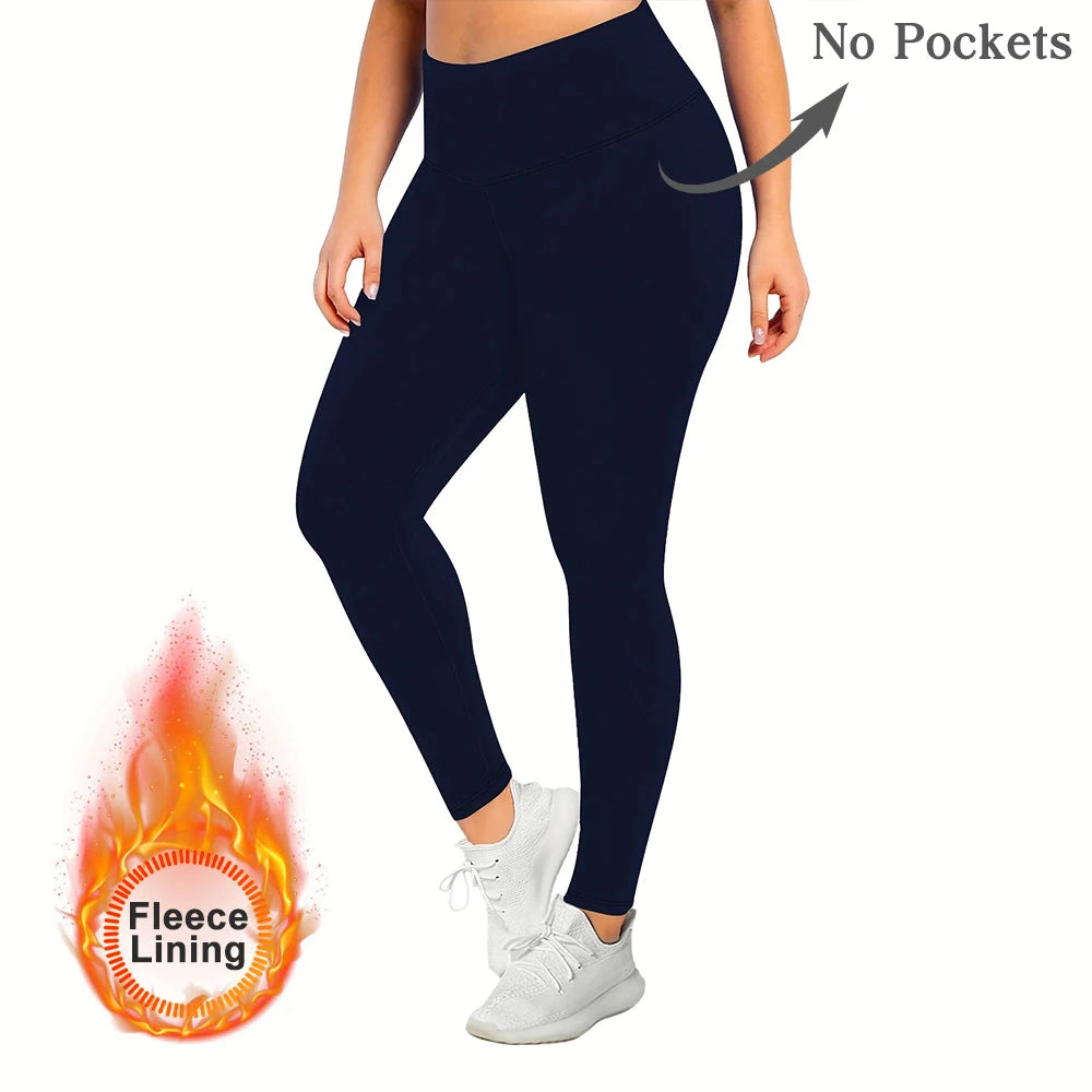 Women Winter Plus Velvet Leggings Seamless Push Up Plus Size High Waist Fleece Warm Fitness Yoga Pants Slim Legging Sportswear