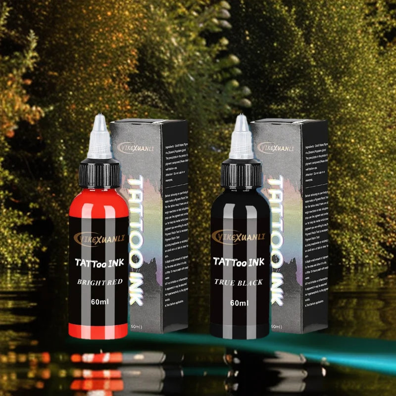 60ml red/black Tattoo Ink Pigment with box Body Art Tattoo Kits Professional Beauty Paints Makeup Tattoo Supplies Semi-permanent Viralgem Store