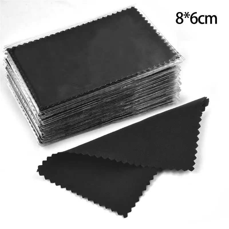 50Pcs Polish Polishing Cloth Silver Color Cleaning Polishing Cloth Soft Clean Wipe Wiping Cloth For Silver Gold Jewelry Tool