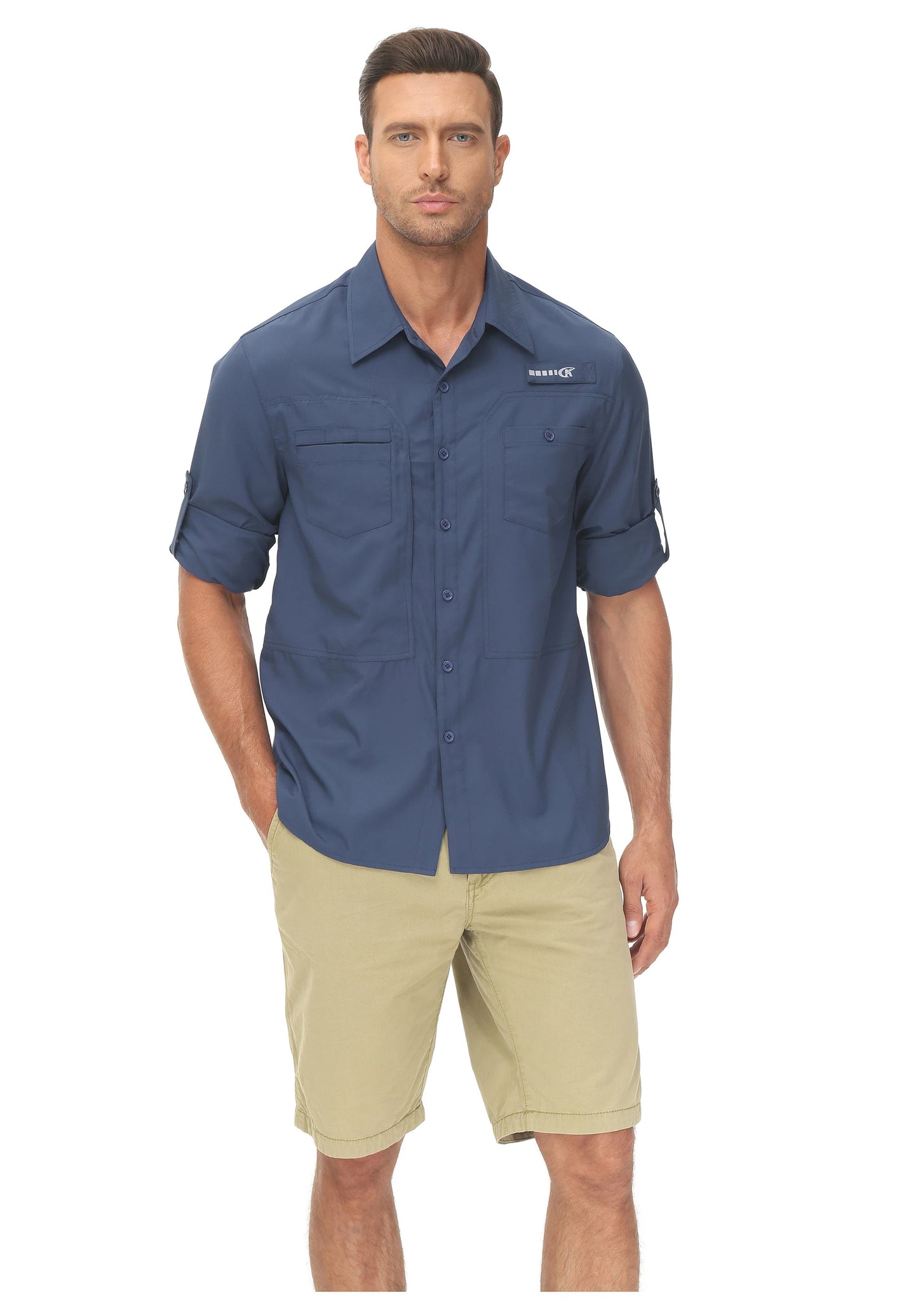 Summer Men's UPF 50+ Casual Long Sleeve Fishing Shirts, Lightweight Tactical Button Down Shirt with Breathable Back Mesh Viralgem Store