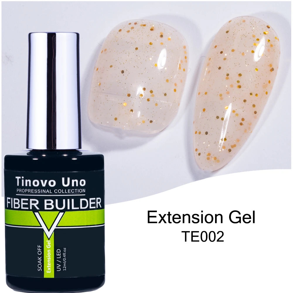 Tinovo Uno 41 Colors Builder Nail Gel in A Bottle Fiber Gel for Extensions Semi Permanent UV Building Poly Acrylic Nails Liquid
