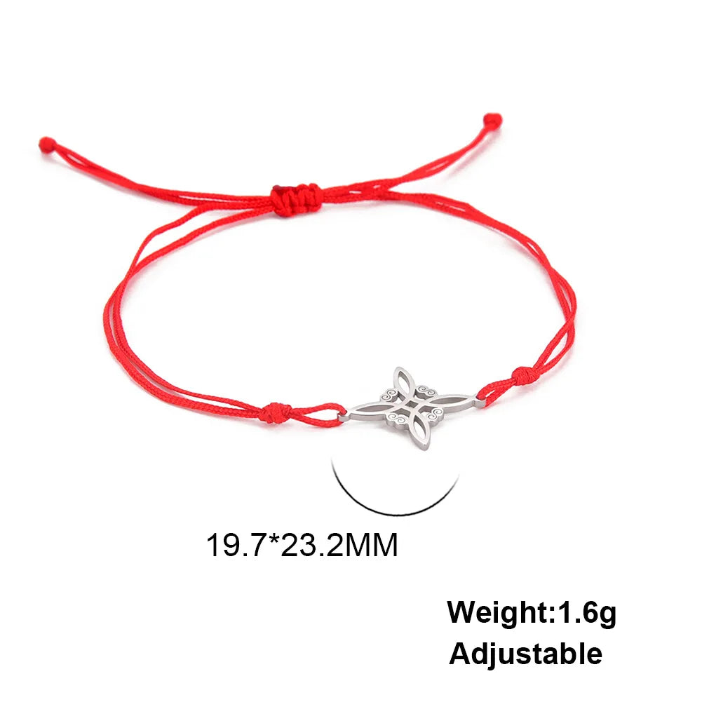 Witch Knot Pendant Stainless Steel Charm Bracelet Vintage Fashion Wax Rope Chain for Women men Good Luck Amulet Jewelry New in Viralgem Store