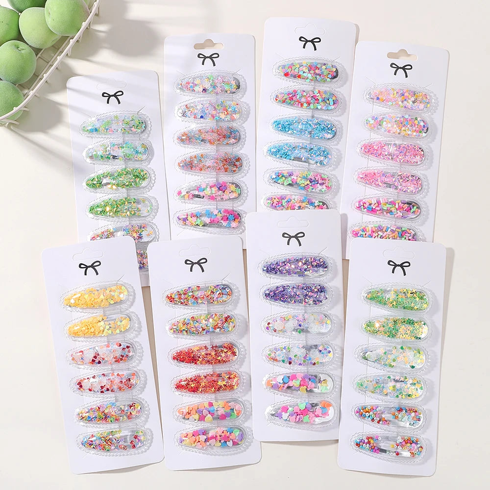 3/6pcs Children's Cartoon Hair Clip Set Rabbit Crown Flow Sofa Clip Sequin Butterfly Hairgripes Lovely Girls Hairpins Headwear