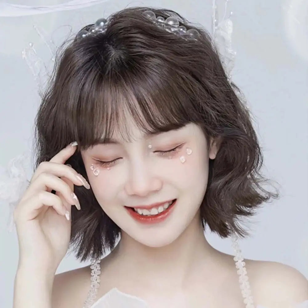 1PC Synthetic Curly Pad Hair Piece Top Two Side Invisible Thickened Hair Root Pad Fluffy Wavy High Natural Hair Extension