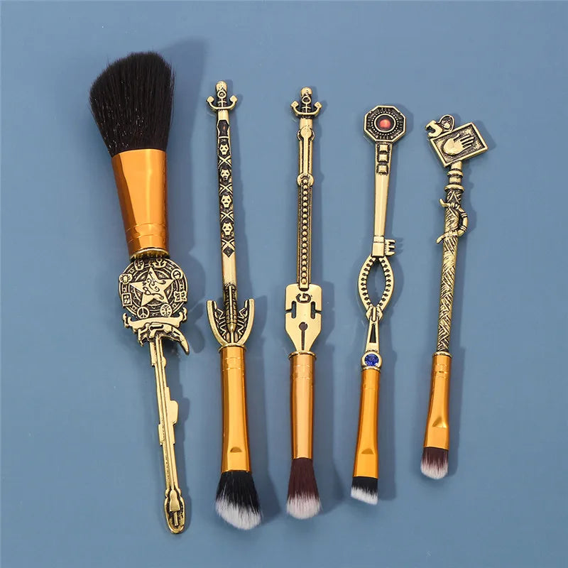 5pcs/set JoJo Bizarre Adventure Makeup Brush Set Newest Foundation Blending Brush Female Makeup Tool Anime Cosplay Accessories