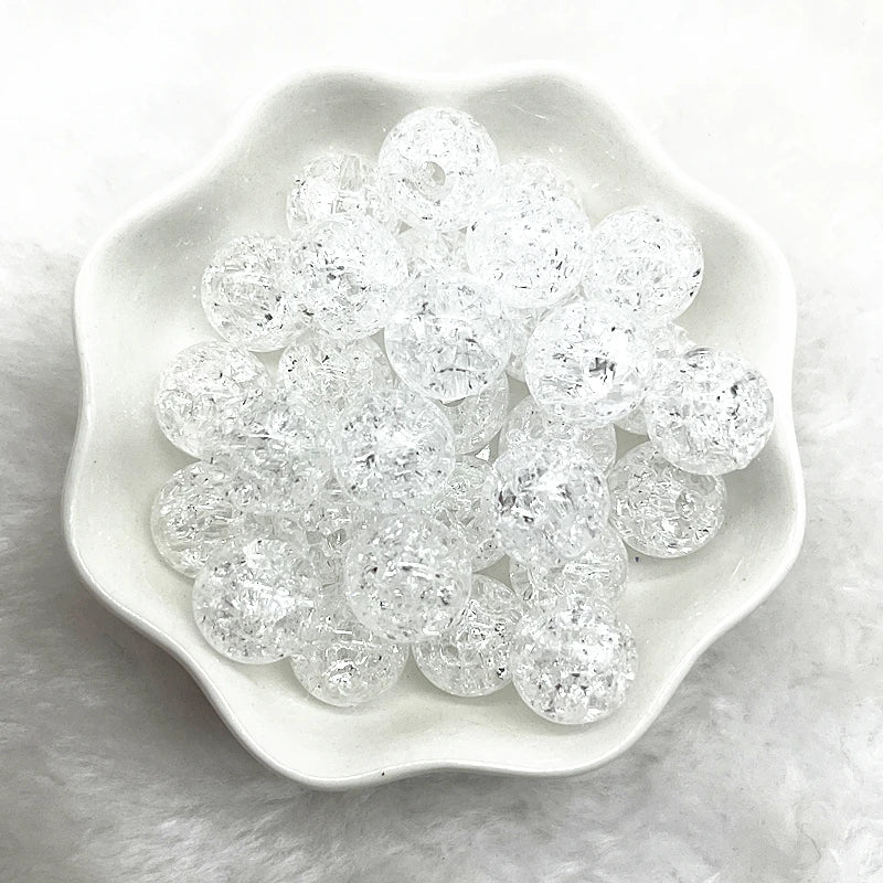 20pcs 12mm Round Acrylic Crackle Beads Loose Spacer Beads for Jewelry Making Diy Handmade Bracelets Accessories Viralgem Store