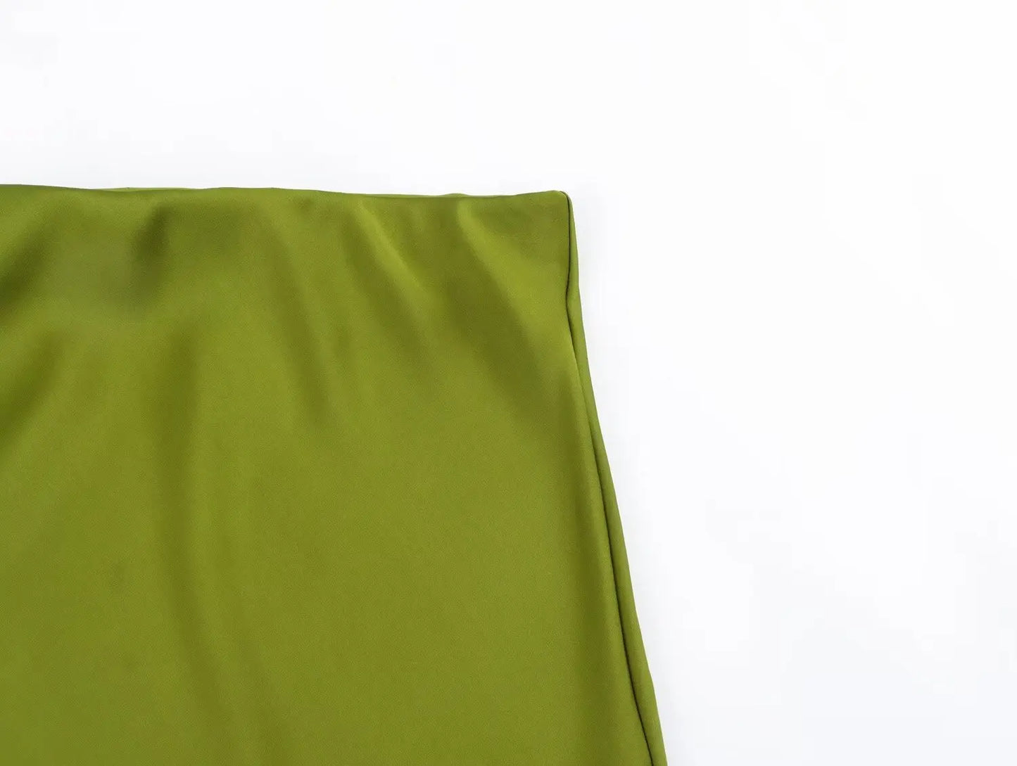 2024 New Women's European And American Style Fashion Silk Satin Texture High Waist Skirt Street Style Elegant Mid-length Skirt