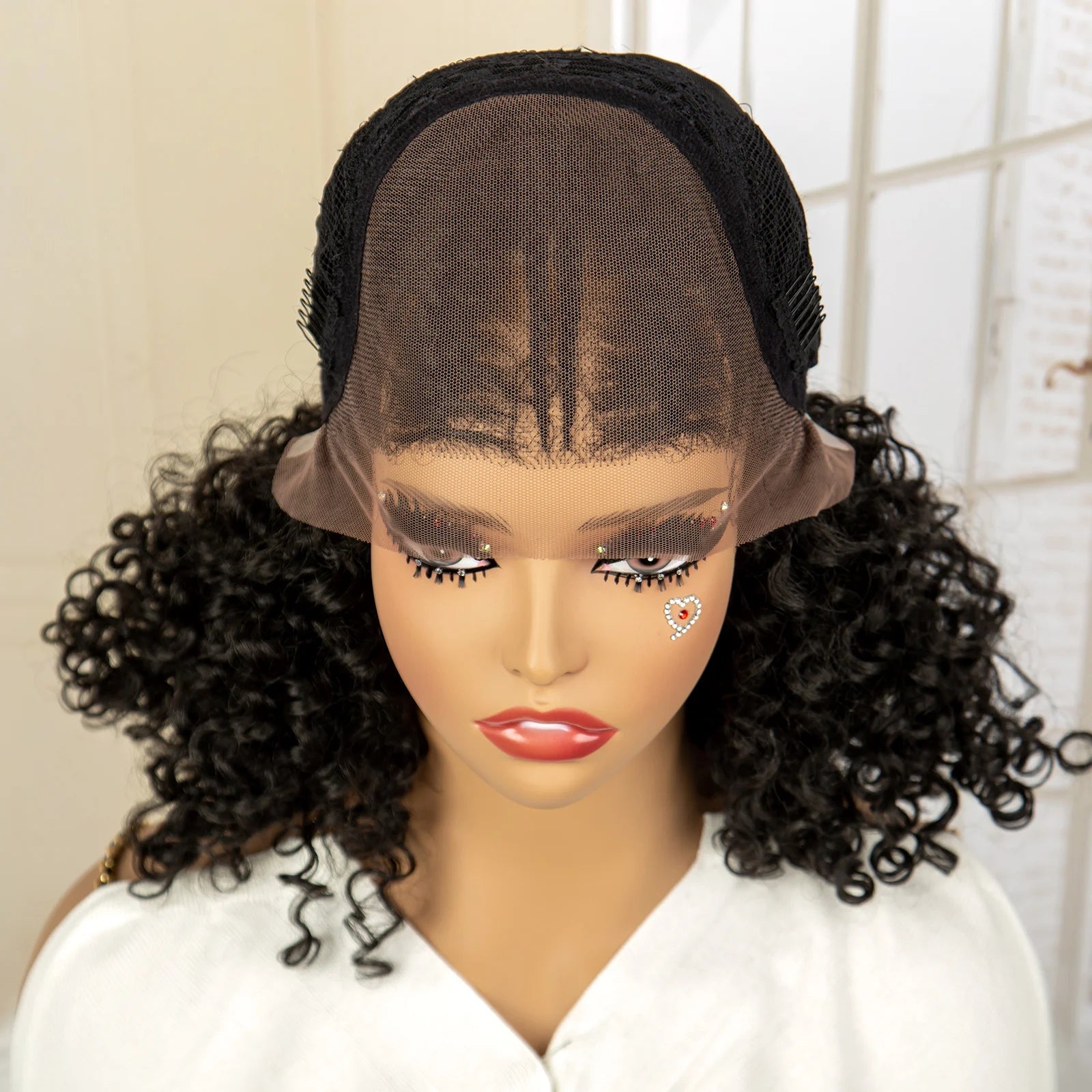 13X4 Lace Frontal Synthetic Braided Wigs for Black Women Braid Wig with Baby Hair 16inches Afro Curly Bob Wigs Braided Wig Viralgem Store