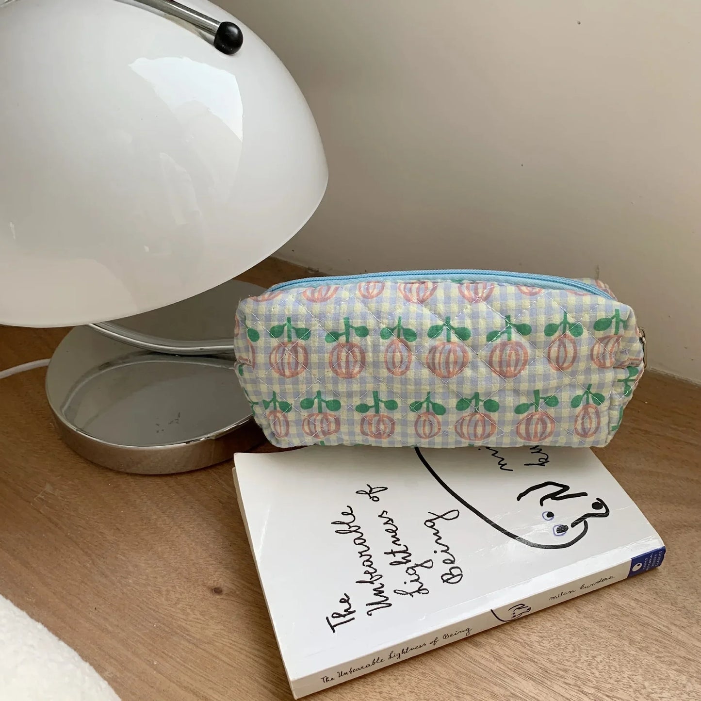 Women Flower Cosmetic Bags Girl Pencil Case Embroidery Student Korean Kawaii Cases for Girls Make Up Brush Storage Pouch