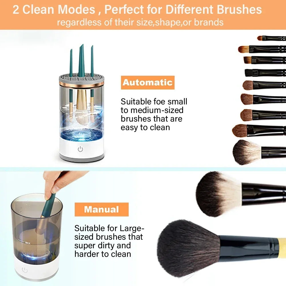 USB Electric Makeup Brush Cleaner Portable 3 In 1 Makeup Brushes Drying Rack Lazy Cleaning Brush Washer Quick Dry Tool New Viralgem Store