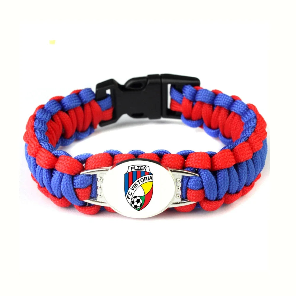 1PC Czech Republic  AC Sparta Praha Fotbal Charms Genuine Leather Bracelet Bangles Hand Braided Jewelry Dropshipping