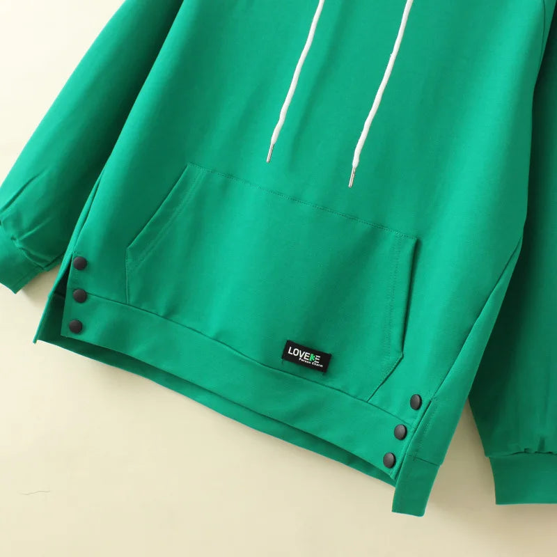 2023 Autumn Women Clothes Plus Size Hoodie Loose Casual Hooded Sweatshirt Curve Female S73 2315