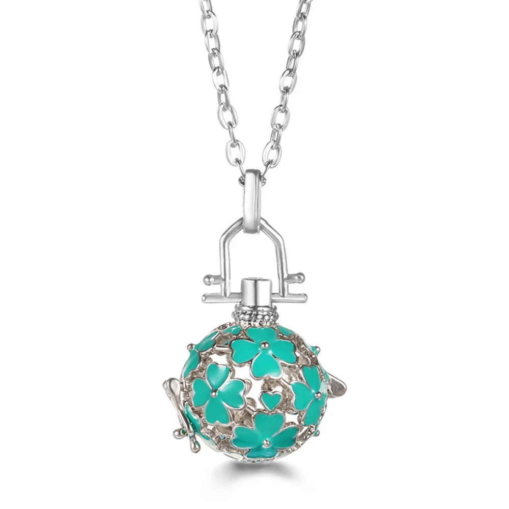 United States Chime Music Ball Woman Caller Essential Oil Necklace Perfume Diffuser Color Footprint Pendant Aromatherapy Jewelry