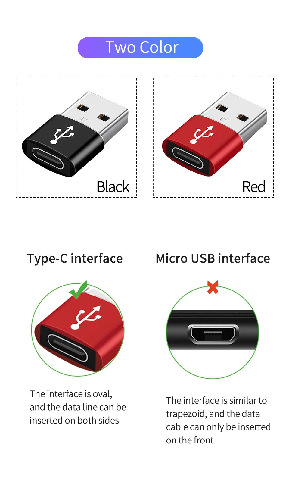 1/2PC Type C To USB 3.0 OTG Adapter USB C Male To USB Female Converter For Laptop Macbook Samsung Xiaomi USB C OTG Connector