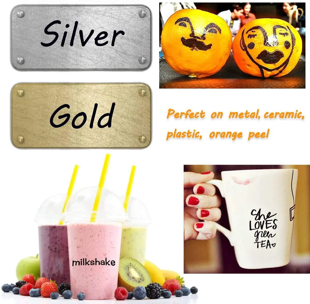 6 PCS Permanent Marker Pen Manga Drawing Markers Black Blue Red Waterproof Ink Sketch Pens Stationery Art School Supplies