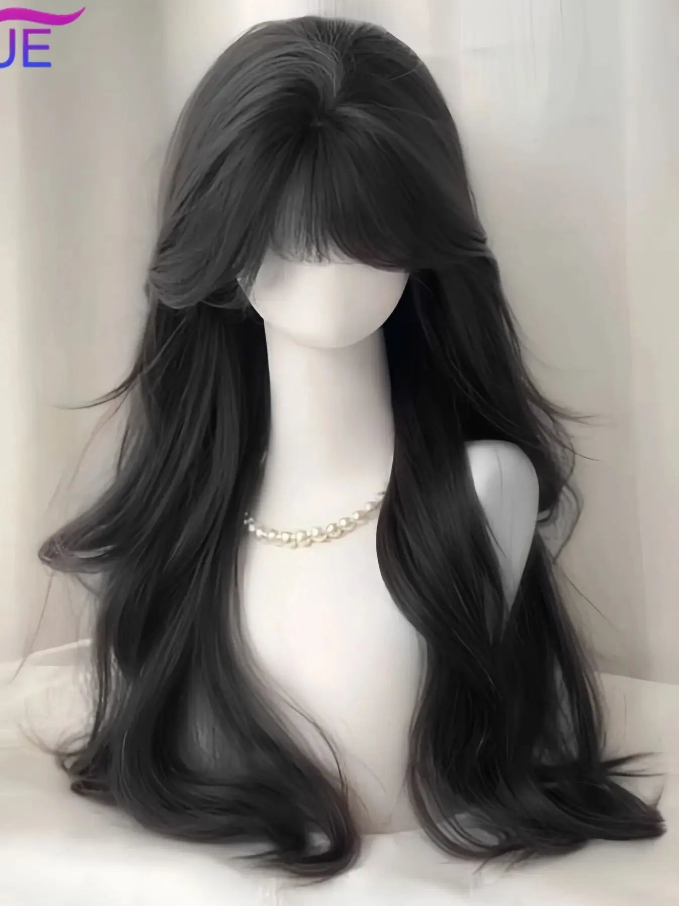 Synthetic Popular Brown Ash Long Deep Wave Hair Lolita Wigs With Bangs Synthetic Wig For Women Fashion Thick Curls Wigs Girl Viralgem Store