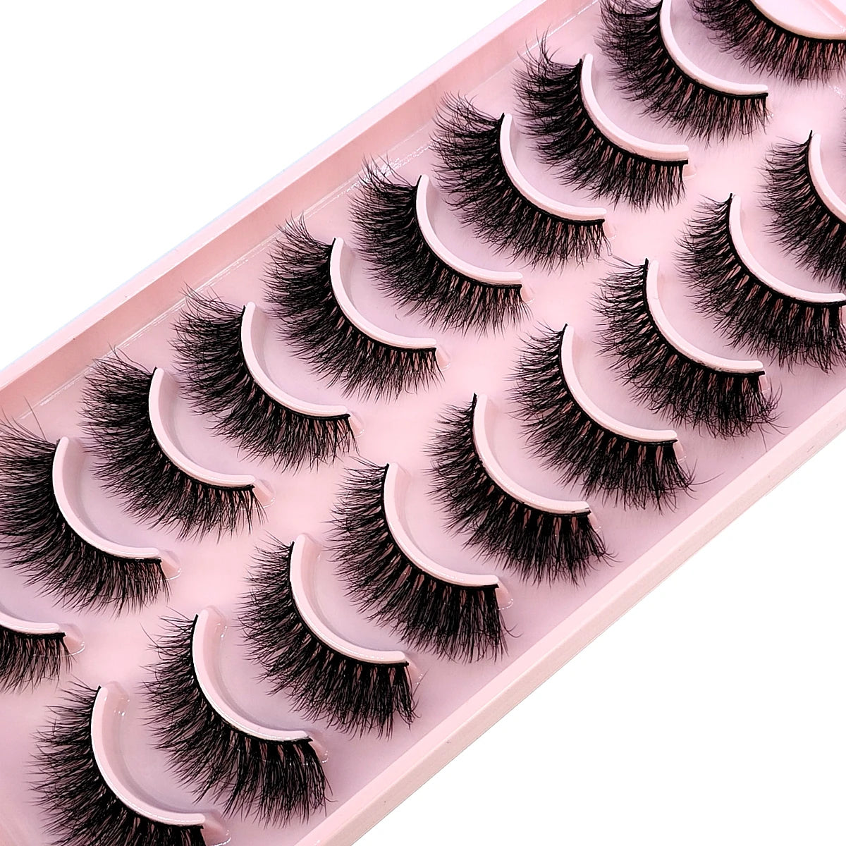 10 Pairs Faux Mink Eyelashes Handmade False Eyelashes Natural Nude Makeup Simulation Cross Messy Eye 3D Curly Eyelashes Freshlook Styles