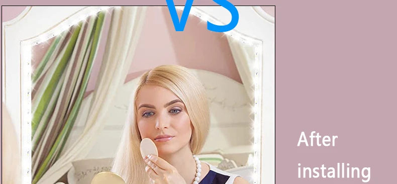 5M Led Vanity Mirror Lights Kit Dimmable Makeup Light Bathroom Mirror Lights USB LED Strip Lights Dressing Table Make Up Lamp