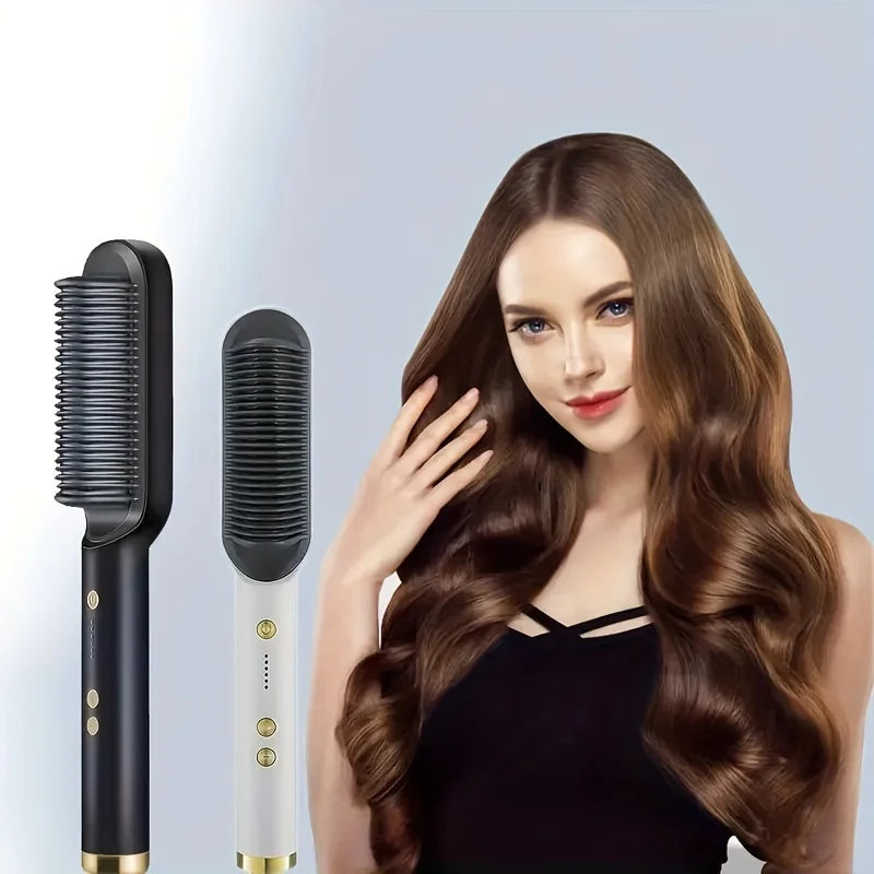 1 piece of straight hair comb, 2-in-1 electric straight hair curling styling tool, multifunctional straight hair straightener Viralgem Store