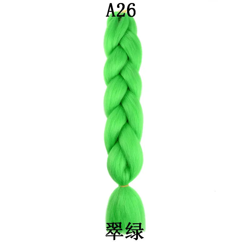 Synthetic 1Pcs 24inch 100g Braiding Hair Box Braids Colorful Twist Braiding Hair Extensions Synthetic Crochet Braiding