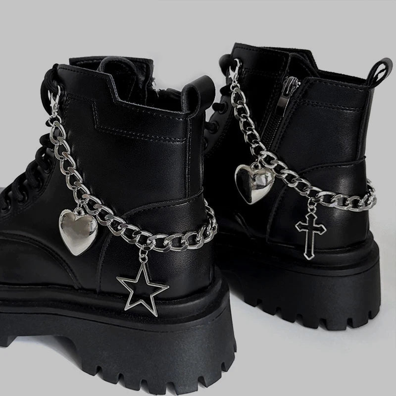 1pc Big Star Charms Chunky Chains Martin Boots Canvas Shoes Buckles Decoration Y2k Hearts Shoes Accessories Harajuku Jewelry Viralgem Store