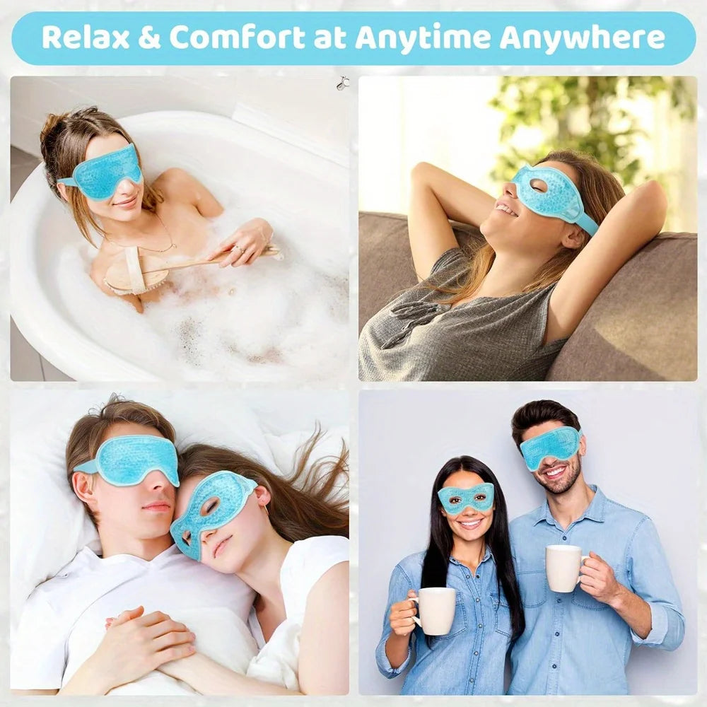2Pcs/Set Gel Eye Mask Cooling Eye Mask For Dry Eyes Care Hot & Cold Eye Ice Pack Reusable Gel Sleep Mask Cold Eye Compress Mask