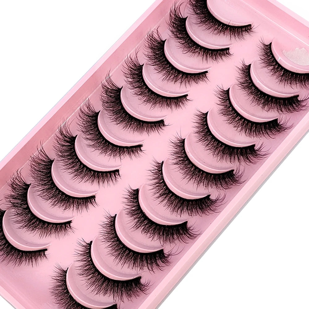 10 Pairs 3D Faux Mink Lashes Fluffy Soft Beauty Wispy Natural Short False Eyelashes Curly lashes Makeup Classic Thick eyelashes
