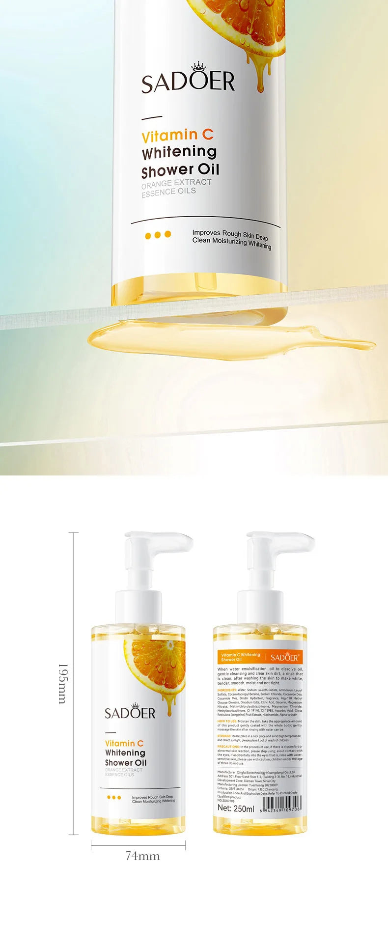 250Ml Vitamin C Whitening Cleansing Body Wash Whitening Shower Oils Beauty Health Body Cleansers Viralgem Store