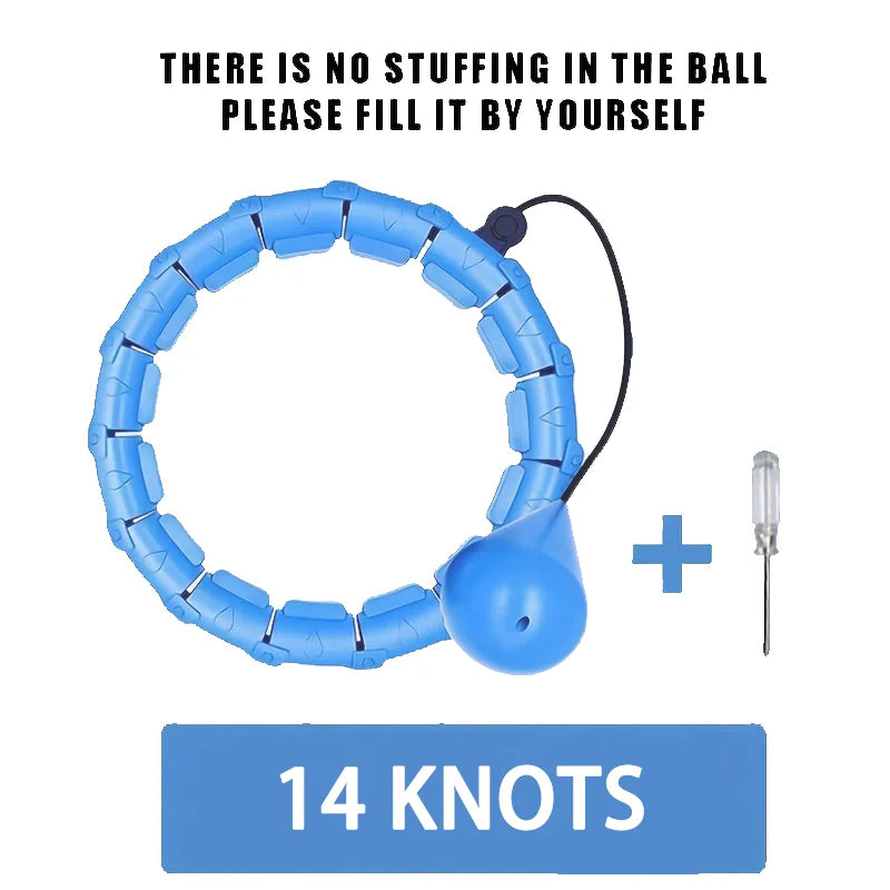 Weighted Fitness Hoop for Adults & Kids Detachable Knots Abdomen Weight Loss 2 in 1 Abdomen Fitness Weight Loss Massage