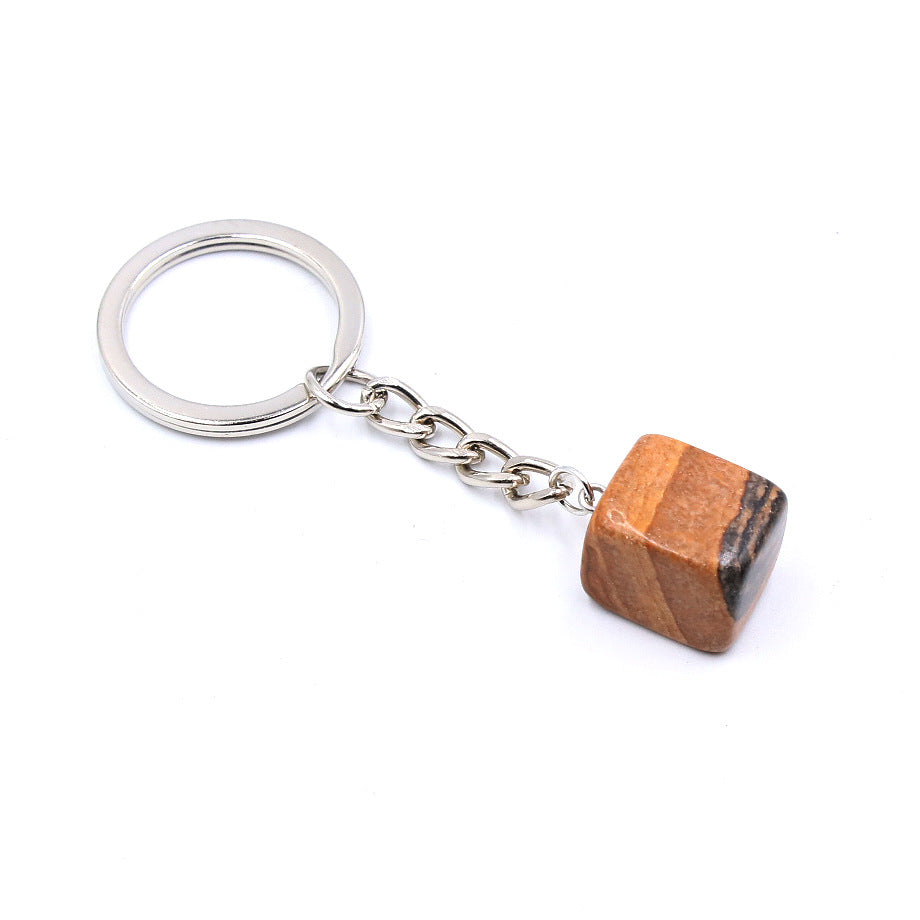 20pcs Natural Rough Raw Stone Crystal Quartzs Keychain Women Men Handbag Hangle Car Key Holder Raw Mineral Stone KeyRing Jewelry Viralgem Store