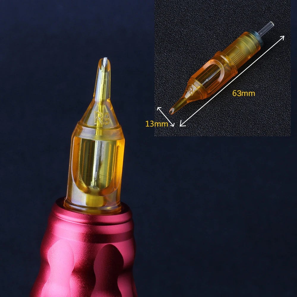 20pcs Yellow Dragonfly Tattoo Cartridge Needle Agujas RL RM RS M1 Body Easy To Color For Machine Permanent Makeup Eyebrow Beauty