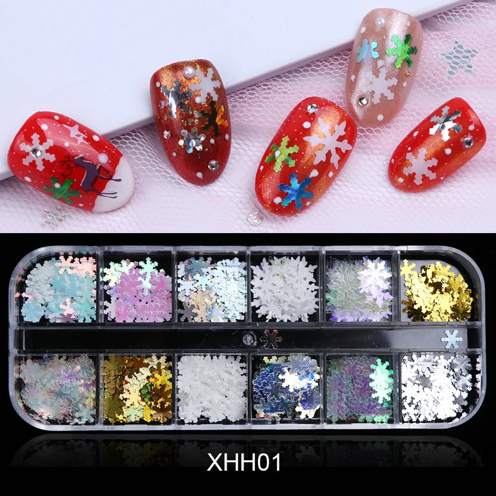 12 Grids Opal Dream Crystal Sequins Nail Flake Galaxy Iridescent Aurora 3D Paillette for Winter Autumn Manicure Decoration SWYFH Viralgem Store