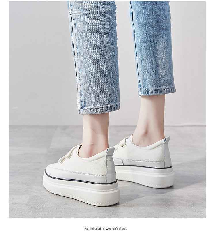 White Shoes Thick Sole Elevator Wild Best Selling Canvas Shoes