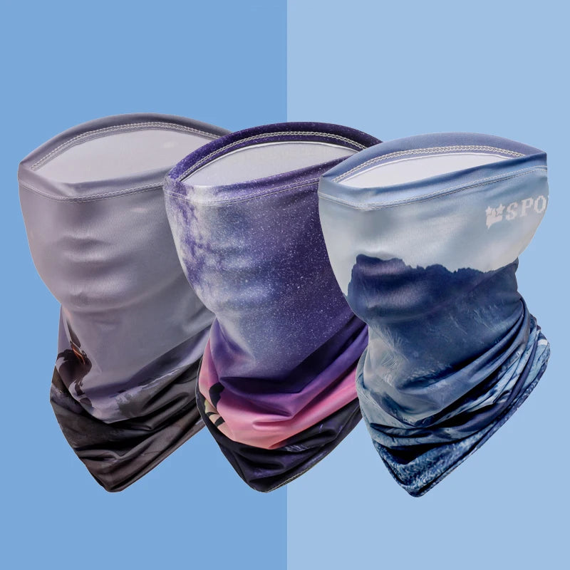 3D Designer Cooling Arm Sleeves And Mask Men Summer Ice Silk Sunscreen Oversleeve Mask Outdoor Cycling Runnig Anti-UV Arm Covers