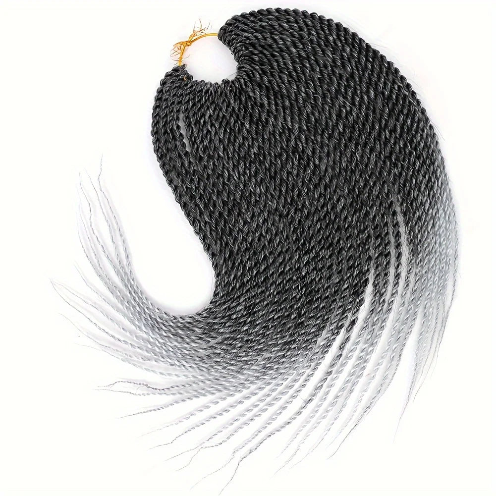 5Pcs Pre-Looped Synthetic Senegalese Twist Crochet Braids - 30 Roots/Pack, High-Temperature Fiber Hair Extensions for Women