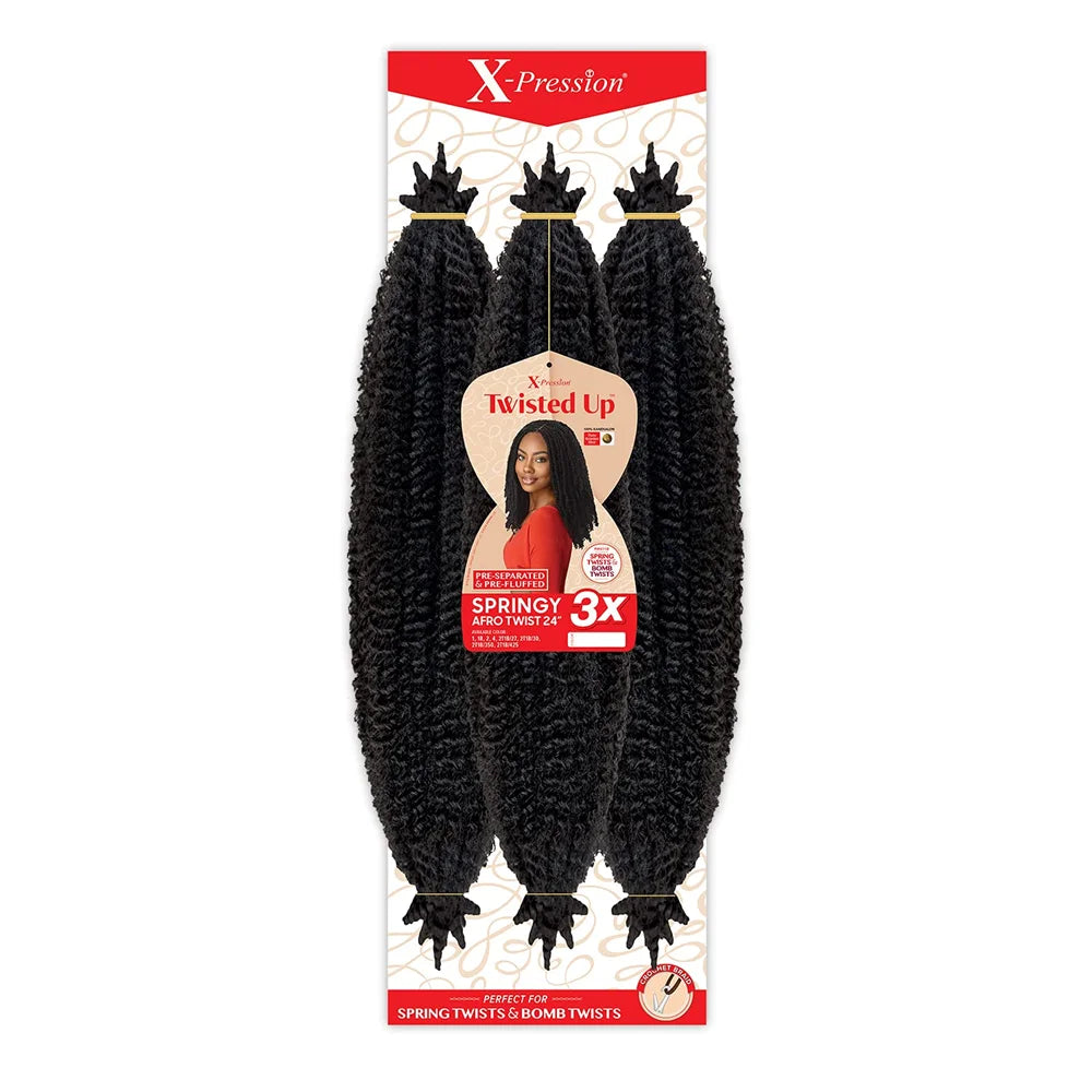 24inch Synthetic Marley Braiding Hair Outre Crochet Braids X-Pression  Springy Afro Pre-separated Braiding Hair For Black Women
