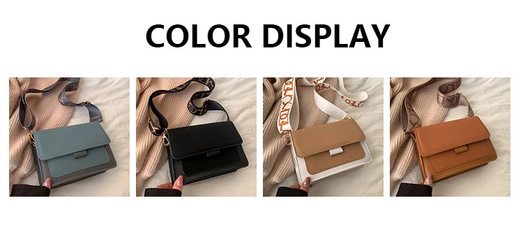 Wide Straps Shoulder Bag Flap Small Crossbody Bags for Women Simple Classic Handbags for Women Sac A Main Femme сумка женская
