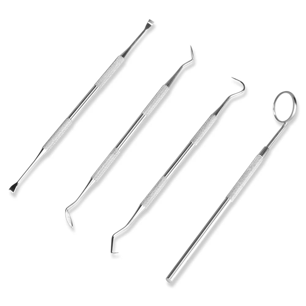 4Pcs Set Tartar Scraper Scaler Plaque Remover Teeth Cleaning Tool Dentist Dental Hygiene Kit Dental Calculus Remover Oral Care