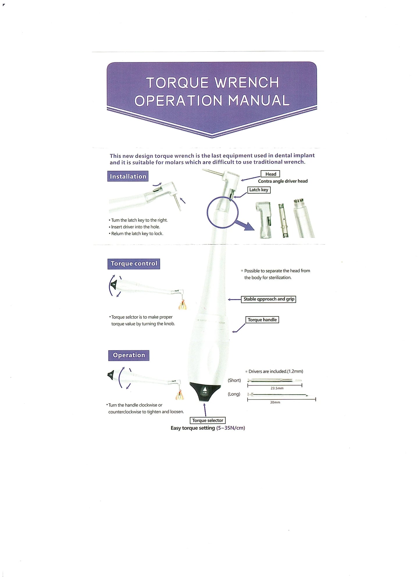 Universal Dental Implant Torque Wrench with 12 Driver Head Kit Hand Driver Screw Handpiece Dental Implant Tool Viralgem Store