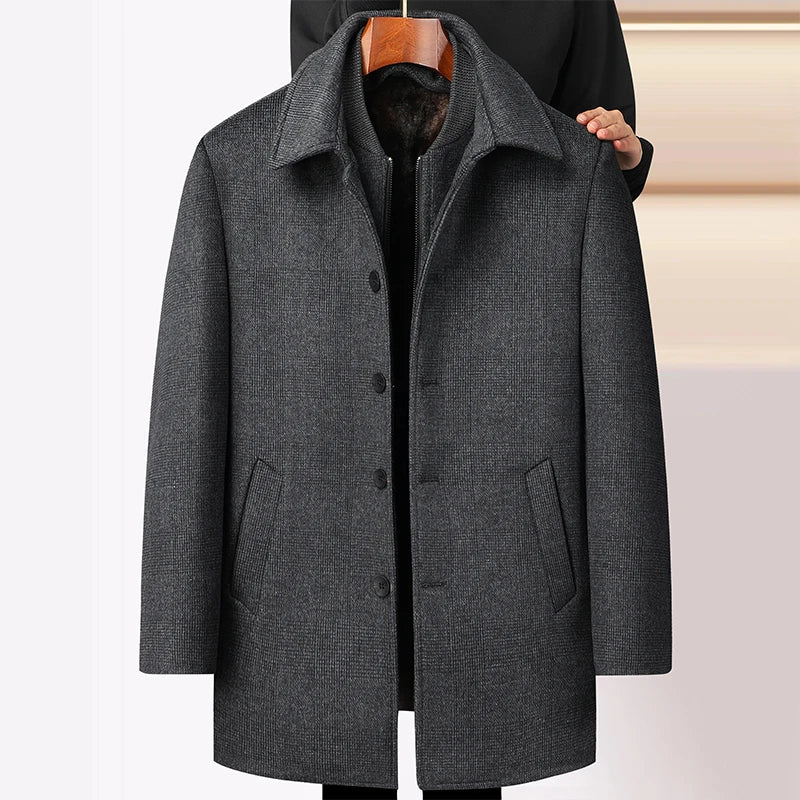2023 new arrival winter jacket men fashion Woolen Coat Men's Casual Wool thicken warm trench coat Men Dress Jacket Size M-4XL