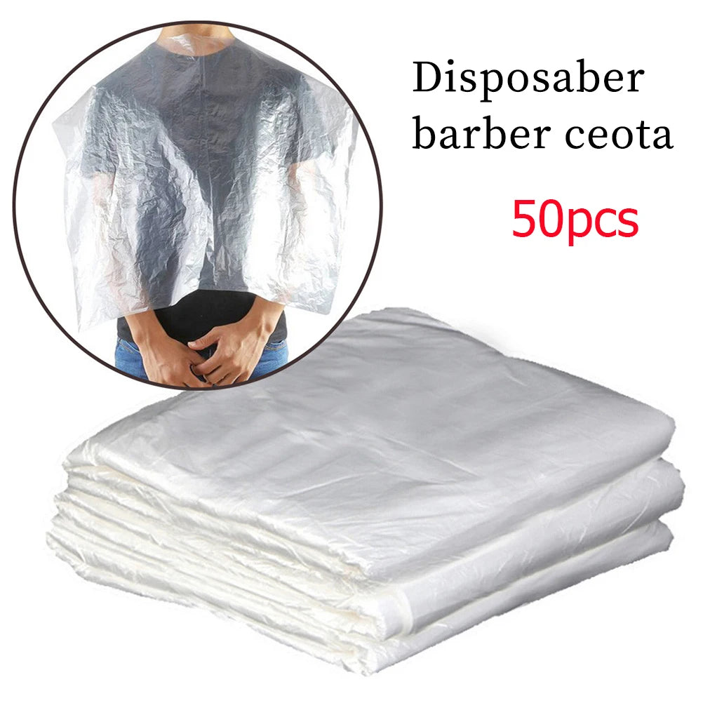 50 Pcs Salon Hair Dyeing Antifouling Shawl Disposable Plastic Barber Shawl Cape Hairdressing Supply