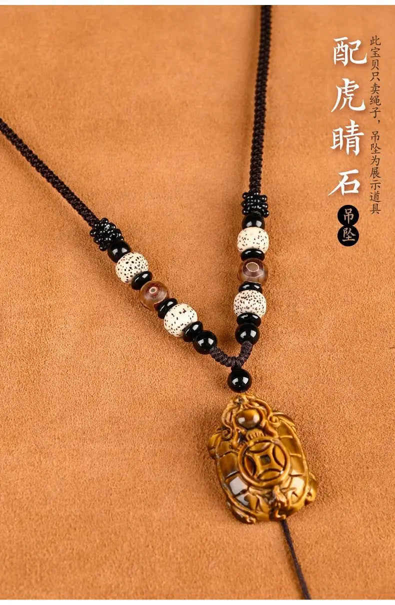 Xingyue Bodhi Seed Necklace for Men and Women Handmade Woven Braided Rope Pendant Lanyard Jade Pei Gold Pendant Matching Rope