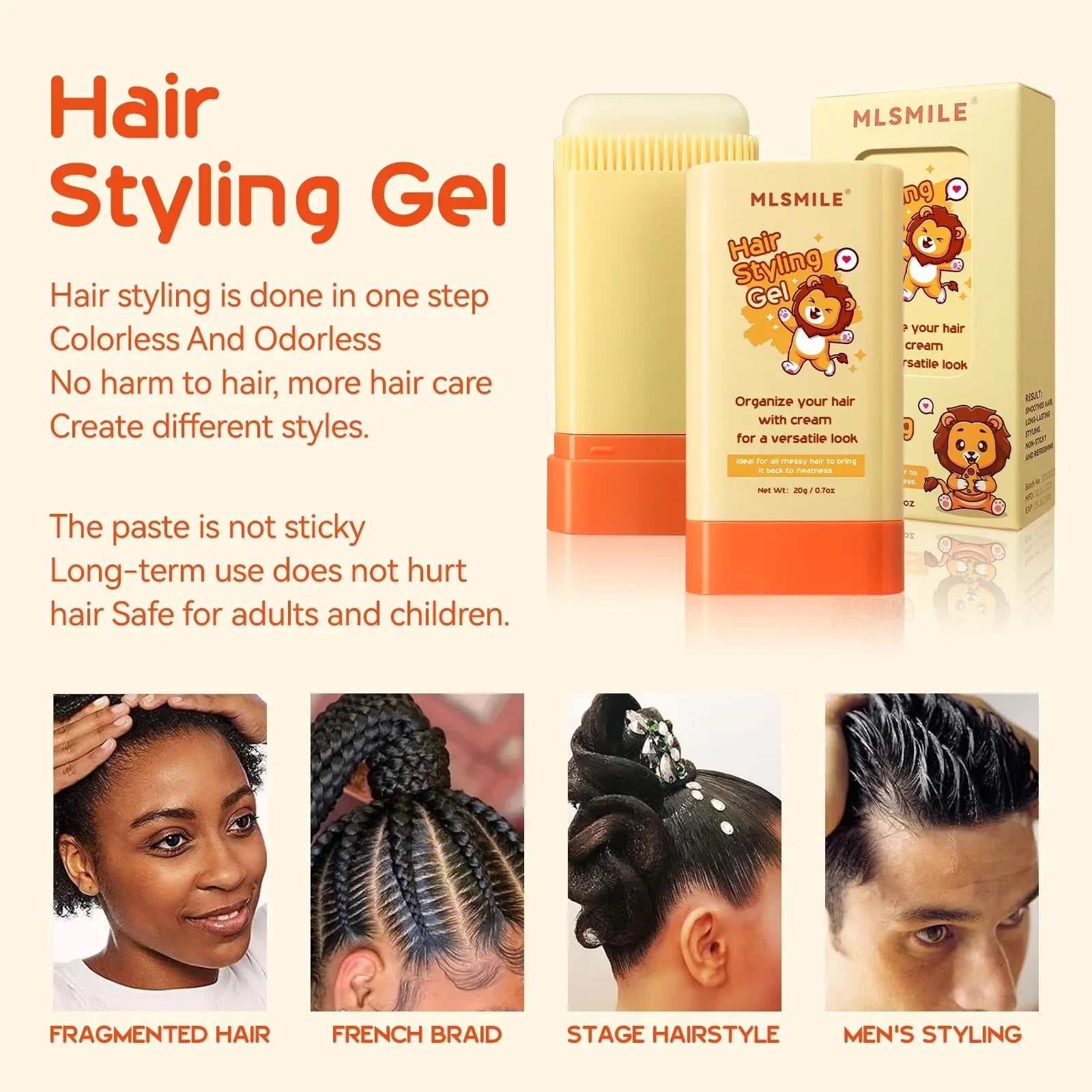 20g Hair Wax Stick Comb Teeth Hair Styling Cream Anti-Frizz for Men Women Children Edge Curly Hair Styling Product Viralgem Store