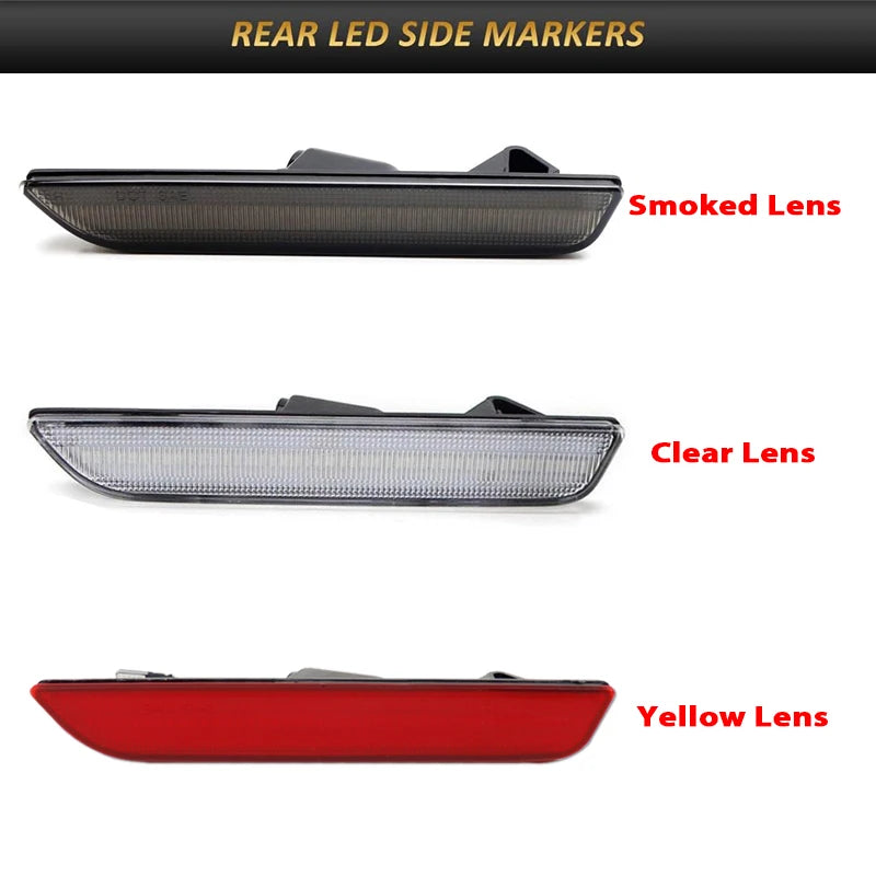2pcs Car Front Rear Bumper Side Marker Light White For Ford Mustang Base GT Shelby GT500 Boss 302 2010 2011 2012 2013 2014