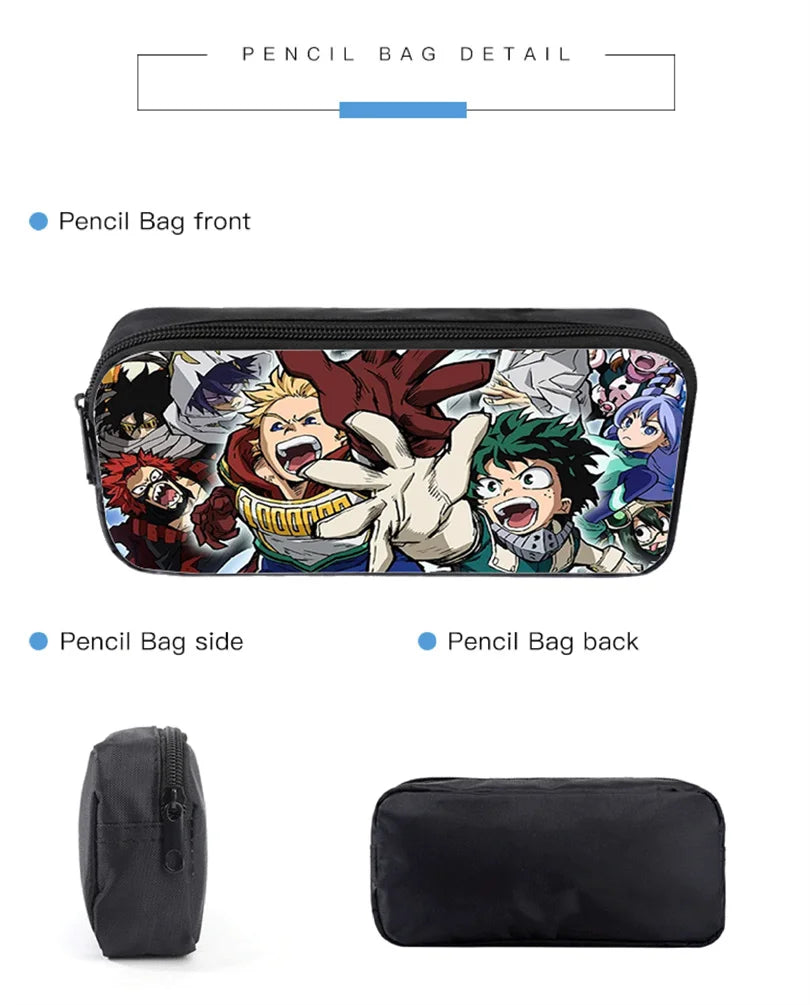 3pcs/Set Backpack Harajuku Dinosaur 3D Print School Student Bookbag Anime Laptop Daypack Lunch Bag Pencil Case