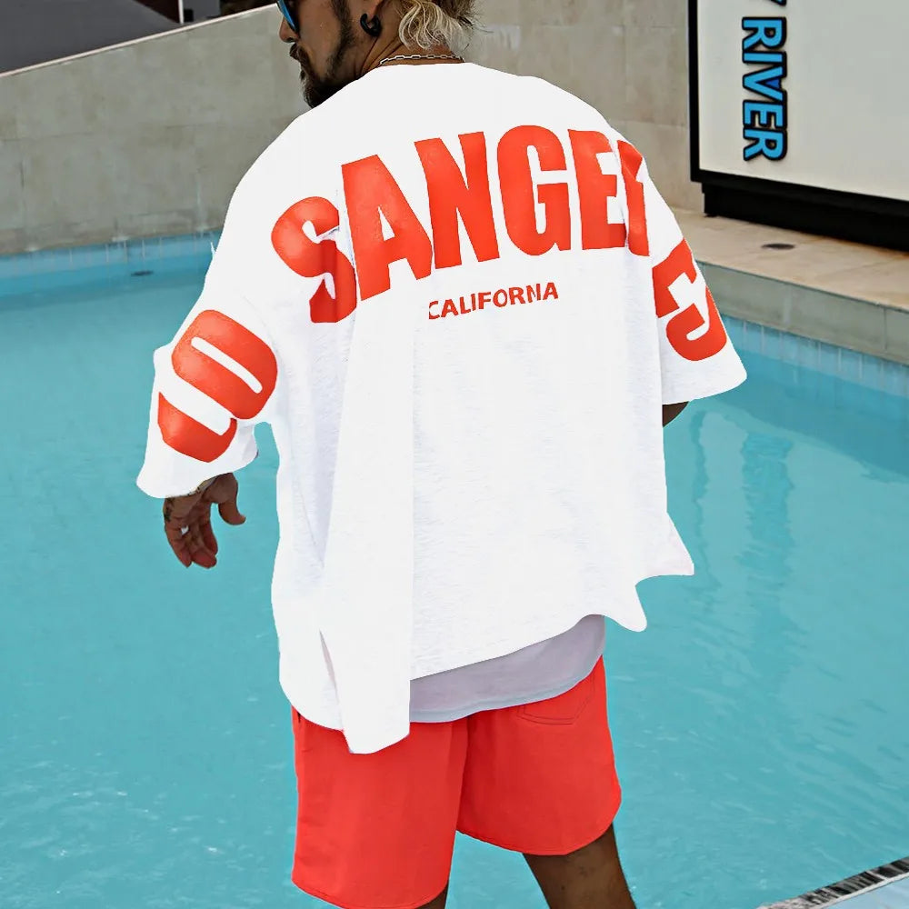 2023 Spring And Summer New Tide Brand Summer Loose Breathable Fitness Training Clothes Sports Casual Short Sleeve T-Shirt Men