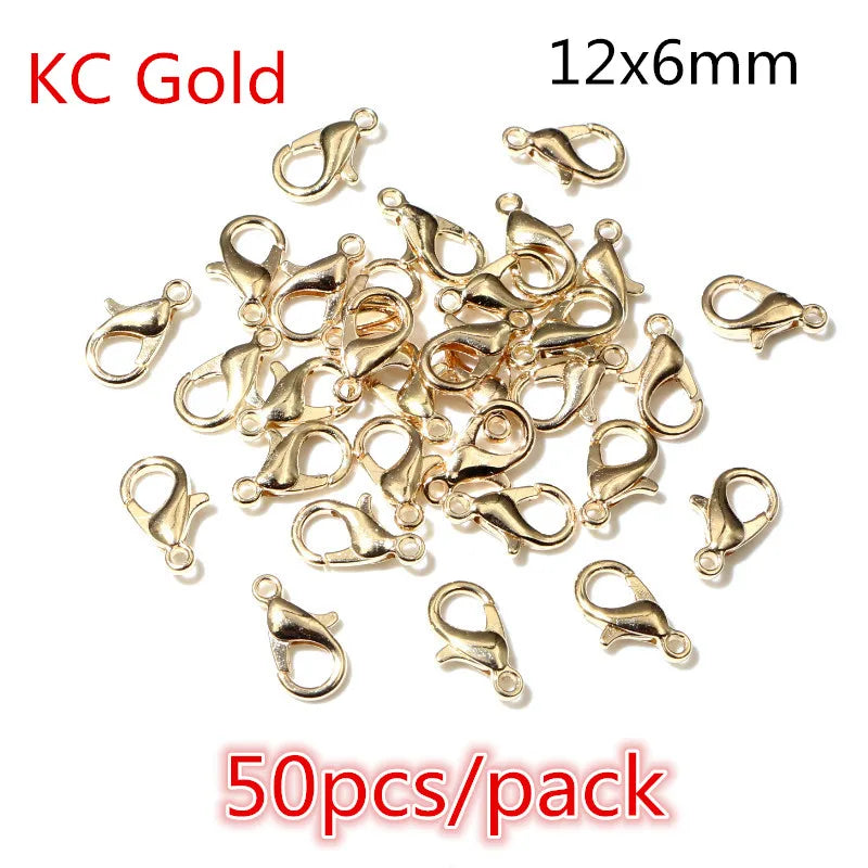 50-200pcs DIY Jewelry Making Accessories Findings Earring Hooks/Jump Rings/Lobster Clasps Craft