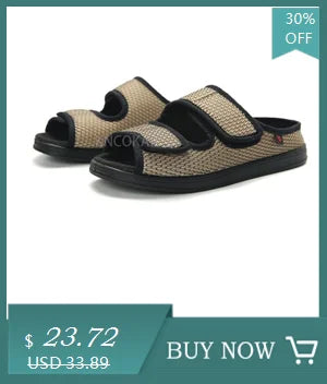 Summer Comfortable Diabetes Shoes Fat Thumb Instep Height Foot Code Middle-Aged Elderly Sandals Puffy Adjustable Slippers