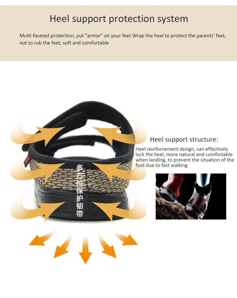 Summer Comfortable Diabetes Shoes Fat Thumb Instep Height Foot Code Middle-Aged Elderly Sandals Puffy Adjustable Slippers